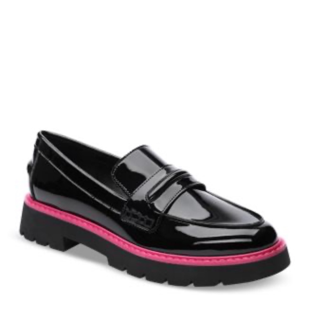 NWOT Sanctuary Westside 2.0 Loafers BLACK HOT PINK